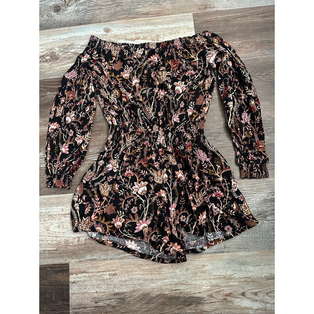 Free People Pretty And Free Off Shoulder Floral Romper Size Small